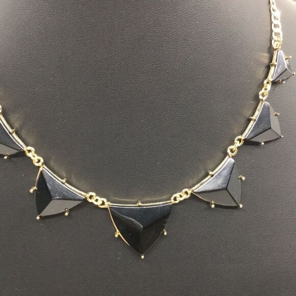 NWT Amrita Singh Bermuda statement necklace. Black and Gold Tone - Picture 9 of 16